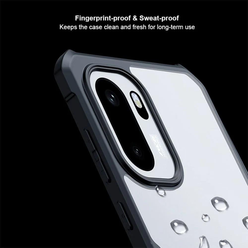 XUNDD For OnePlus Ace 6 5G  /  15R 5G  /  Ace 6T 5G Case Dropproof TPU + Acrylic Clear Back Phone Cover - Black - 5