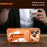 SULADA For iPhone 17 Pro Case Ultra Thin Electroplated PC Phone Cover with Wristband Kickstand and Lens Film - Orange - 4