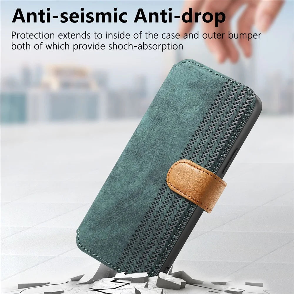 For Samsung Galaxy S26+ Case Wallet Retro Leather Phone Cover with Wristband Kickstand - Green - 5