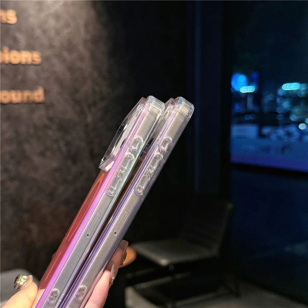 For iPhone 17 Pro Case TPU + PC Laser Gradient Color Changing Phone Cover - Matte Surface - 4
