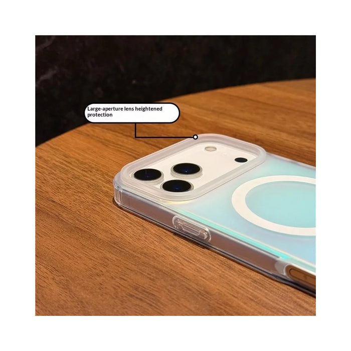 For iPhone 17 Pro Max Magnetic Case Compatible with MagSafe TPU + PC Laser Gradient Color Changing Phone Cover - Matte Surface - 5