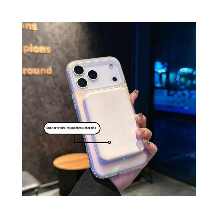 For iPhone 17 Pro Max Magnetic Case Compatible with MagSafe TPU + PC Laser Gradient Color Changing Phone Cover - Matte Surface - 6