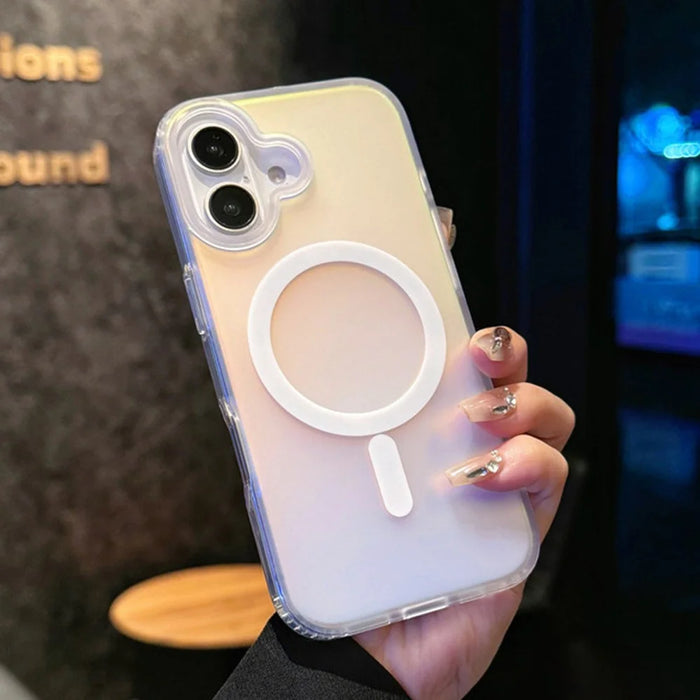 For iPhone 17 Magnetic Case Compatible with MagSafe TPU + PC Laser Gradient Color Changing Phone Cover - Matte - 1