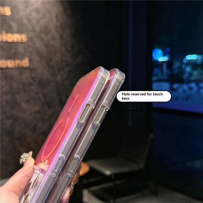 For iPhone 17 Magnetic Case Compatible with MagSafe TPU + PC Laser Gradient Color Changing Phone Cover - Matte - 5