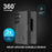 For Samsung Galaxy S26 Case PC + TPU Sliding Screen Cover Kickstand Phone Shell with Clip - Black - 3