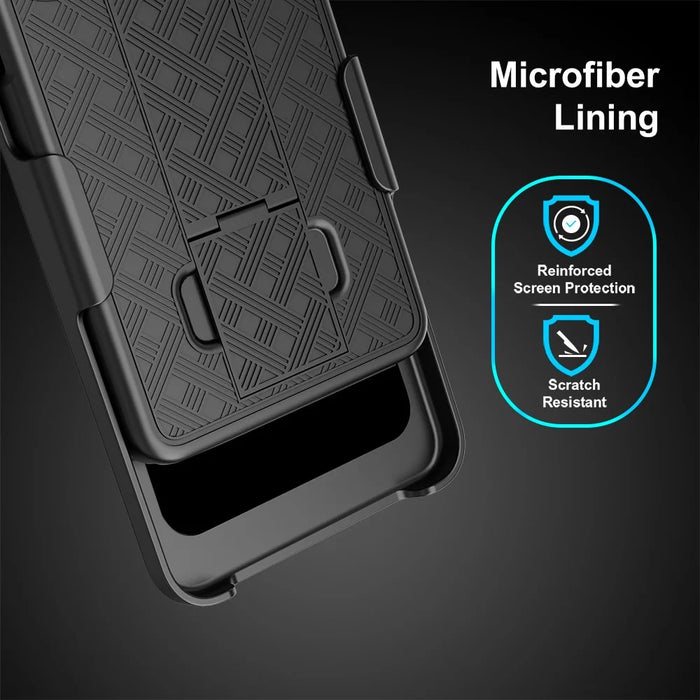 For Samsung Galaxy S26 Case PC + TPU Sliding Screen Cover Kickstand Phone Shell with Clip - Black - 5