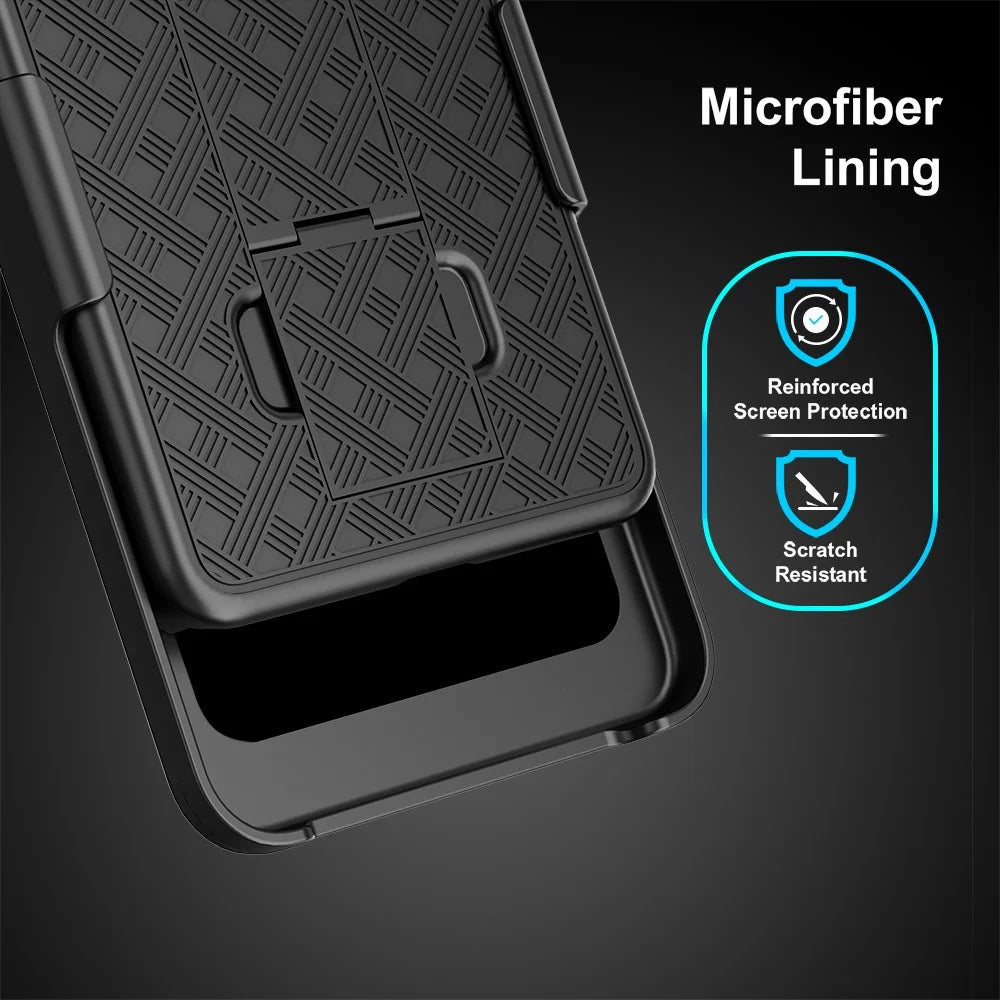For Samsung Galaxy S26+ Case PC + TPU Sliding Screen Cover Kickstand Phone Shell with Clip - Black - 5