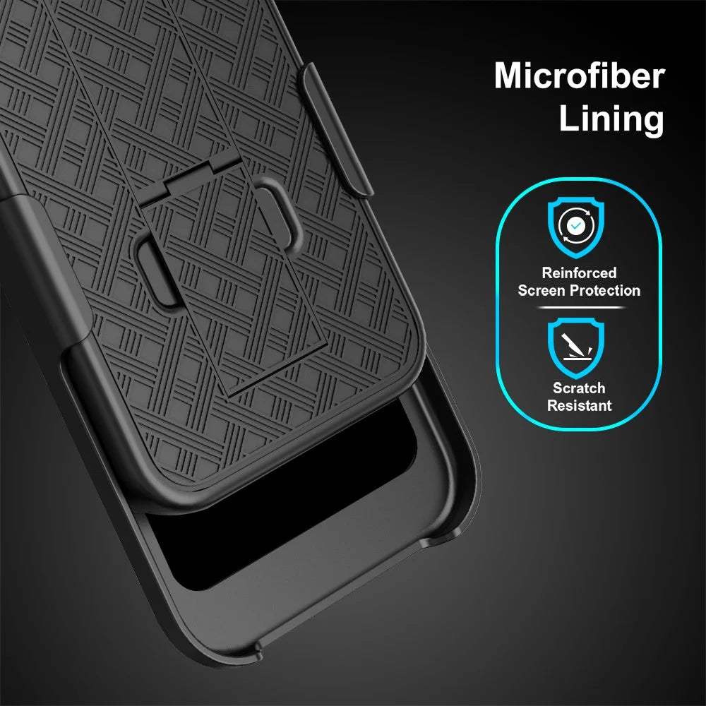 For Samsung Galaxy S26 Ultra Case PC + TPU Sliding Screen Cover Kickstand Phone Shell with Clip - Black - 5