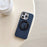 For iPhone 16 Pro Max Magnetic Case Fine Grid Texture Leather + PC + TPU Phone Cover - Dark Blue - 4