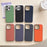 For iPhone 16 Pro Max Magnetic Case Fine Grid Texture Leather + PC + TPU Phone Cover - Dark Blue - 7
