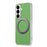 For Samsung Galaxy S26+ Magnetic Case Ring Kickstand Fine Grid Texture Leather + PC + TPU Phone Cover - Green - 2