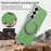 For Samsung Galaxy S26+ Magnetic Case Ring Kickstand Fine Grid Texture Leather + PC + TPU Phone Cover - Green - 5