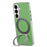 For Samsung Galaxy S26 Magnetic Case Ring Kickstand Fine Grid Texture Leather + PC + TPU Phone Cover - Green - 3