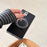 For Samsung Galaxy S25 Ultra Magnetic Case Ring Kickstand Fine Grid Texture Leather + PC + TPU Phone Cover - Orange - 3