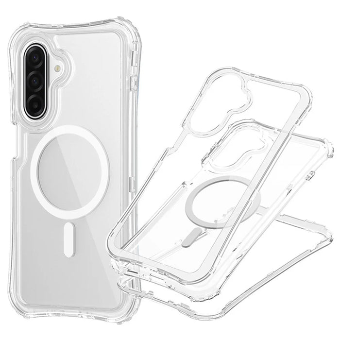 For Samsung Galaxy S26+ Magnetic Case PC + TPU 3 in 1 Drop-proof Clear Phone Cover - Transparent - 1
