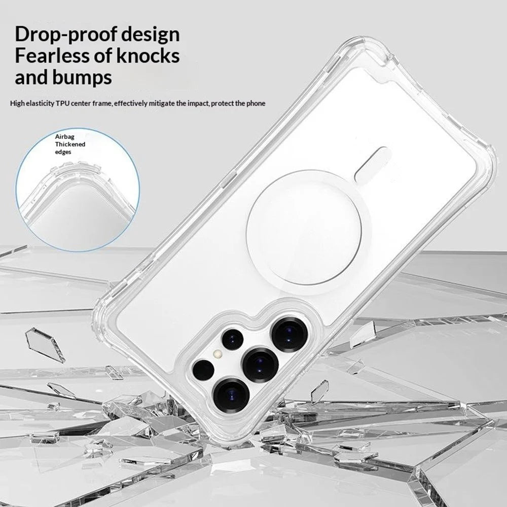 For Samsung Galaxy S26 Ultra Magnetic Case PC + TPU 3 in 1 Drop-proof Clear Phone Cover - Transparent - 3