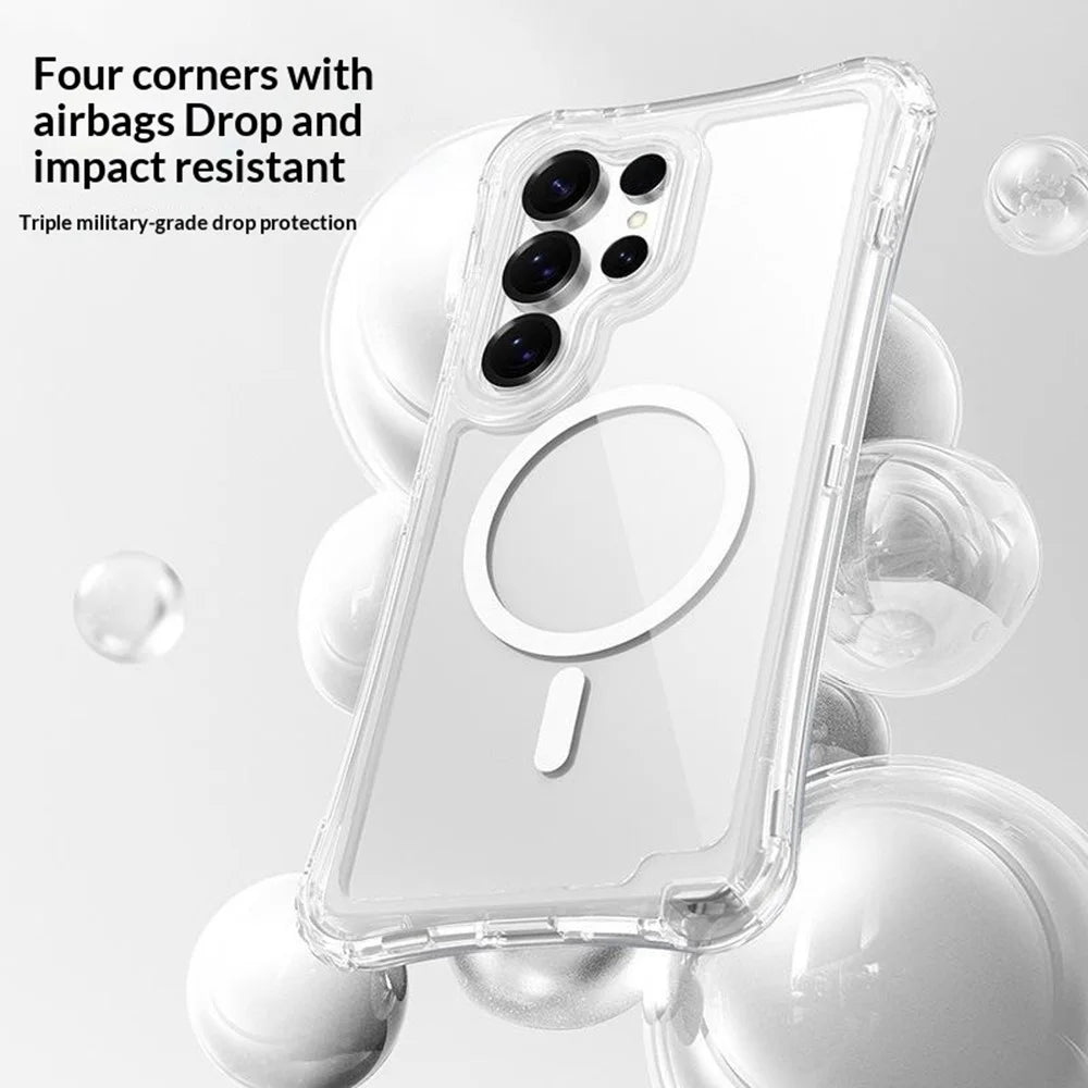For Samsung Galaxy S26 Ultra Magnetic Case PC + TPU 3 in 1 Drop-proof Clear Phone Cover - Transparent - 4