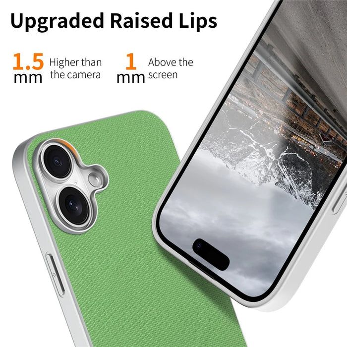 For iPhone 17 Magnetic Case Fine Grid Texture Leather + PC + TPU Phone Cover - Green - 5