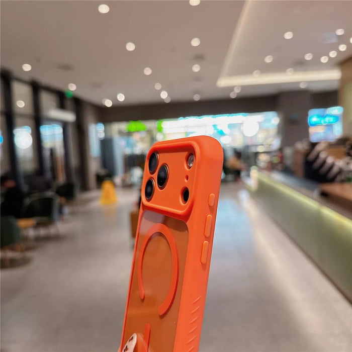 For iPhone 17 Pro Max Magnetic Case Compatible with MagSafe PC + TPU Shockproof Phone Cover (Precise Lens Cutouts) - Orange - 5