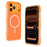 For iPhone 17 Pro Magnetic Case  PC + TPU Skin Touch IMD Phone Cover with PC Lens Frame - Orange - 1