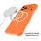 For iPhone 17 Pro Max Magnetic Case  PC + TPU Skin Touch IMD Phone Cover with PC Lens Frame - Orange - 3