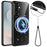 For Samsung Galaxy S25 FE Magnetic Case Glitter TPU Shockproof Phone Cover with Lanyard - Black - 1