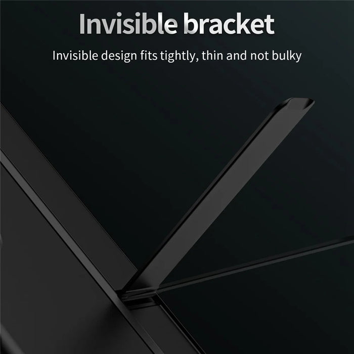 For Samsung Galaxy Z Fold4 5G Rubberized Hard PC Folding Shell Invisible Kickstand Anti-Scratch Protective Phone Case with Pencil  /  Pencil Holder - Black - 5