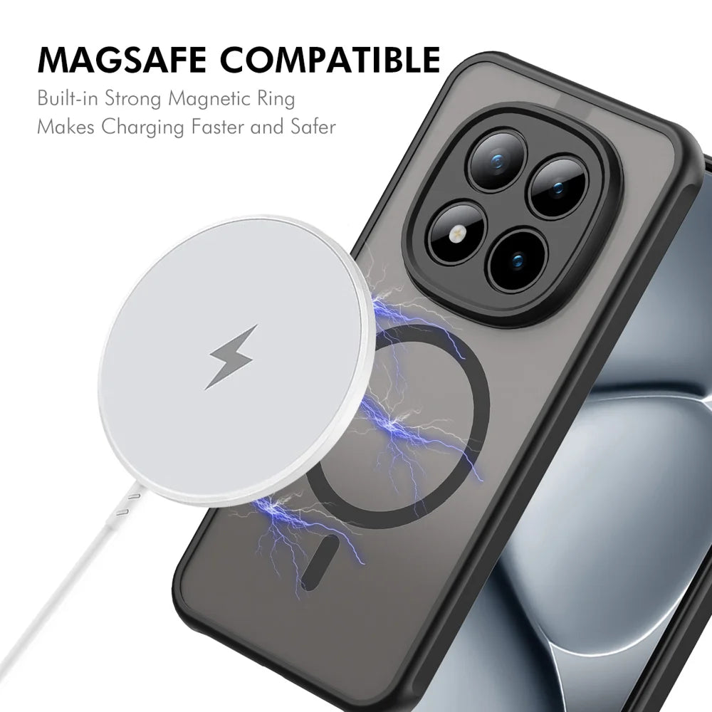 ENKAY HAT PRINCE For Xiaomi Poco M8 5G / Xiaomi Redmi Note 15 4G (Global) / Xiaomi Redmi Note 15 5G (Global)   Magnetic Case with Tempered Glass Support Ultrasonic Unlocking PC TPU Matte Phone Cover - Black - 2