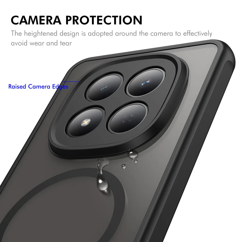 ENKAY HAT PRINCE For Xiaomi Poco M8 5G / Xiaomi Redmi Note 15 4G (Global) / Xiaomi Redmi Note 15 5G (Global)   Magnetic Case with Tempered Glass Support Ultrasonic Unlocking PC TPU Matte Phone Cover - Black - 4