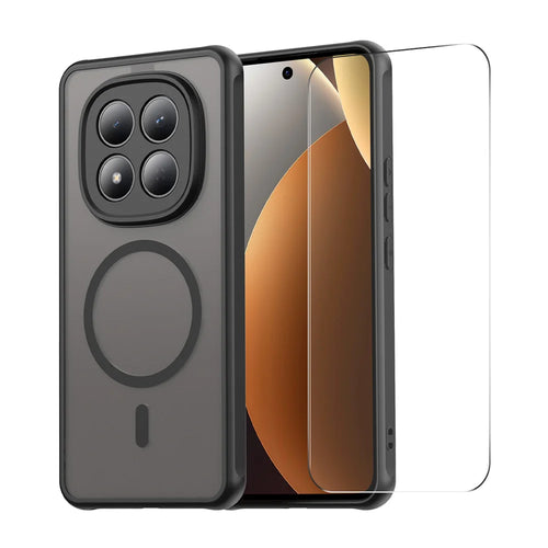 ENKAY HAT PRINCE For Xiaomi Redmi Note 15 Pro 4G (Global)   Magnetic Case with 9H Tempered Glass PC TPU Matte Phone Cover - Black - 1