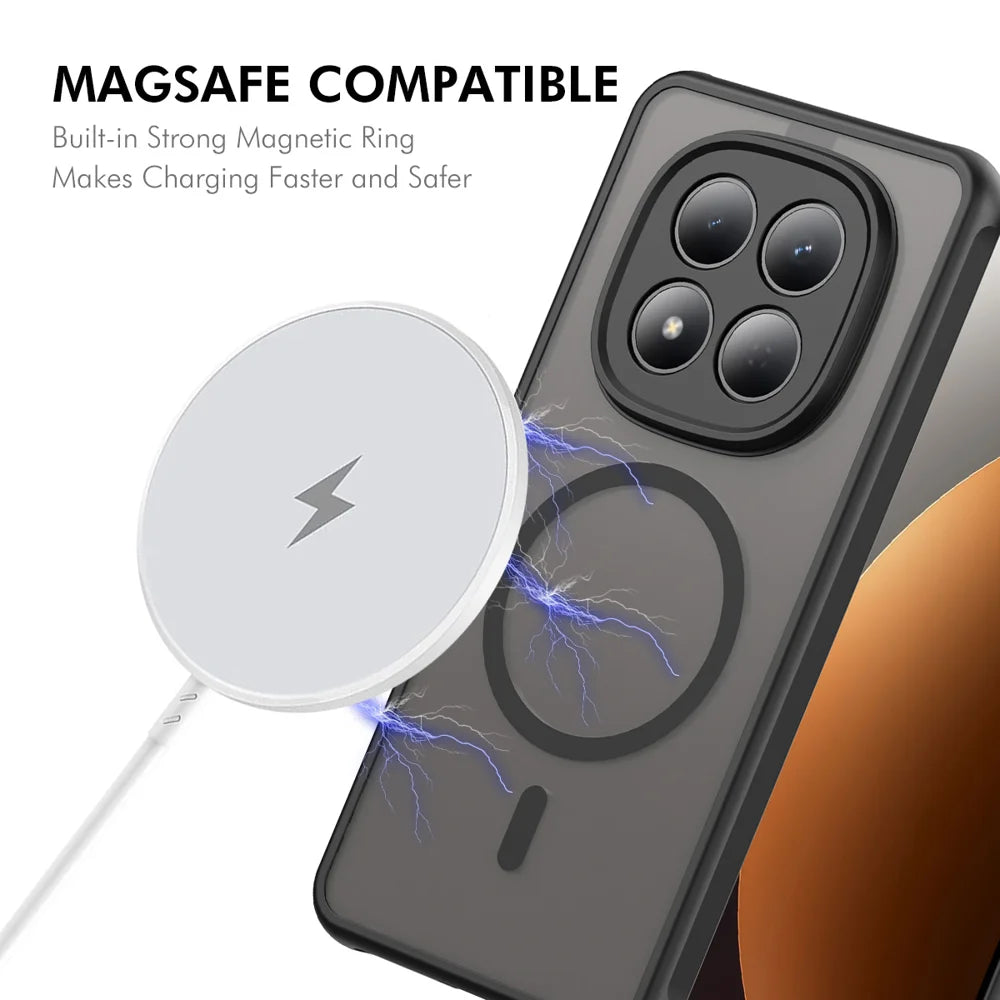 ENKAY HAT PRINCE For Xiaomi Redmi Note 15 Pro 5G (Global)   Magnetic Case with 9H Tempered Glass PC TPU Matte Phone Cover - Black - 2