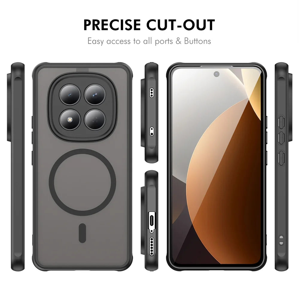 ENKAY HAT PRINCE For Xiaomi Redmi Note 15 Pro 5G (Global)   Magnetic Case with 9H Tempered Glass PC TPU Matte Phone Cover - Black - 5