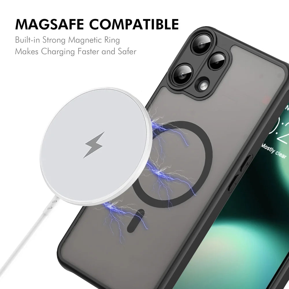 ENKAY HAT PRINCE For Nothing Phone (3a) Lite 5G   Magnetic Case with 9H Tempered Glass PC TPU Matte Phone Cover - Black - 2