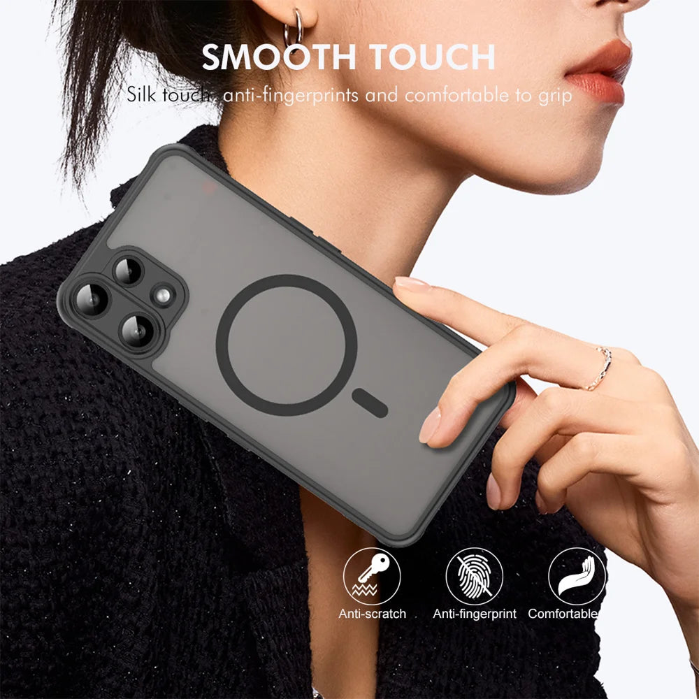 ENKAY HAT PRINCE For Nothing Phone (3a) Lite 5G   Magnetic Case with 9H Tempered Glass PC TPU Matte Phone Cover - Black - 6