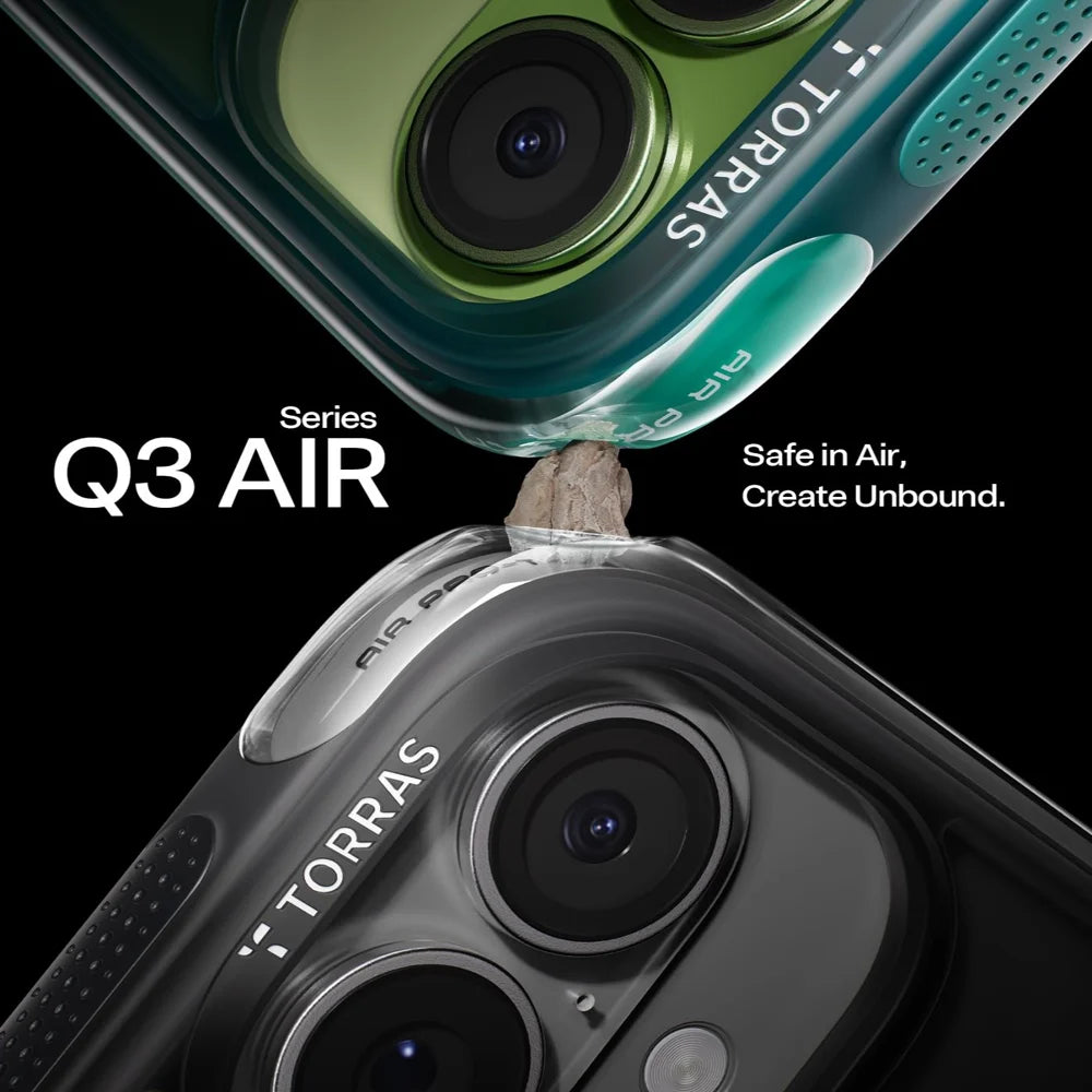 TORRAS For iPhone 17  Ostand Q3 Air Series Magnetic Case with Kickstand Shockproof PC + TPU Phone Cover - Black - 2
