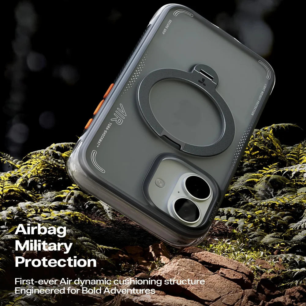 TORRAS For iPhone 17  Ostand Q3 Air Series Magnetic Case with Kickstand Shockproof PC + TPU Phone Cover - Black - 3