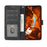 AZNS A2 for iPhone 17 Leather Case with Wrist Strap RFID Blocking Wallet Stand Phone Cover - Black - 2