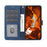 AZNS A2 for iPhone 16 Leather Case with Wrist Strap RFID Blocking Wallet Stand Phone Cover - Blue - 2