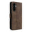 AZNS A2 for Samsung Galaxy A57 5G Leather Case with Wrist Strap RFID Blocking Wallet Stand Phone Cover - Brown - 5