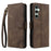 AZNS A2 for Samsung Galaxy S24+ Leather Case with Wrist Strap RFID Blocking Wallet Stand Phone Cover - Brown - 1