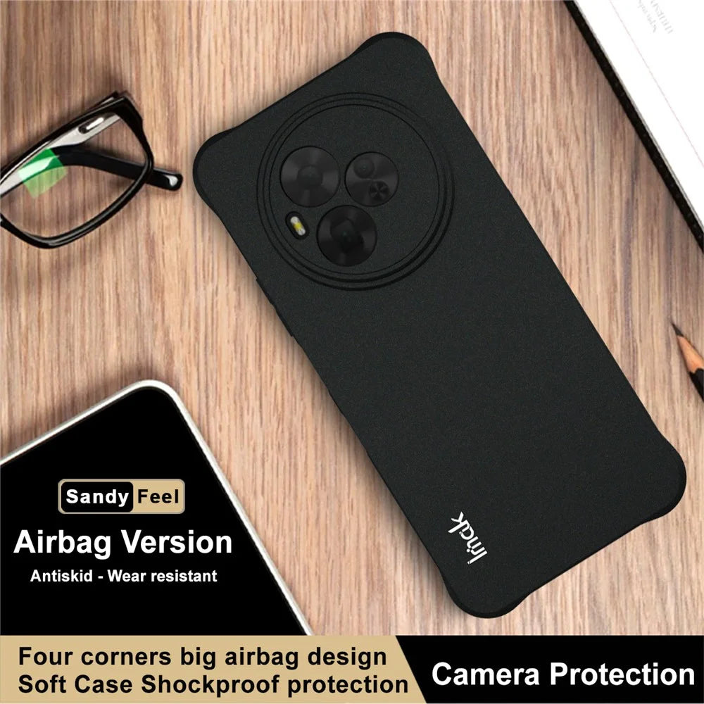IMAK For TCL NxtPaper 60 Ultra 5G Case TPU Phone Cover Airbag Shockproof Protection - Matte Black - 5