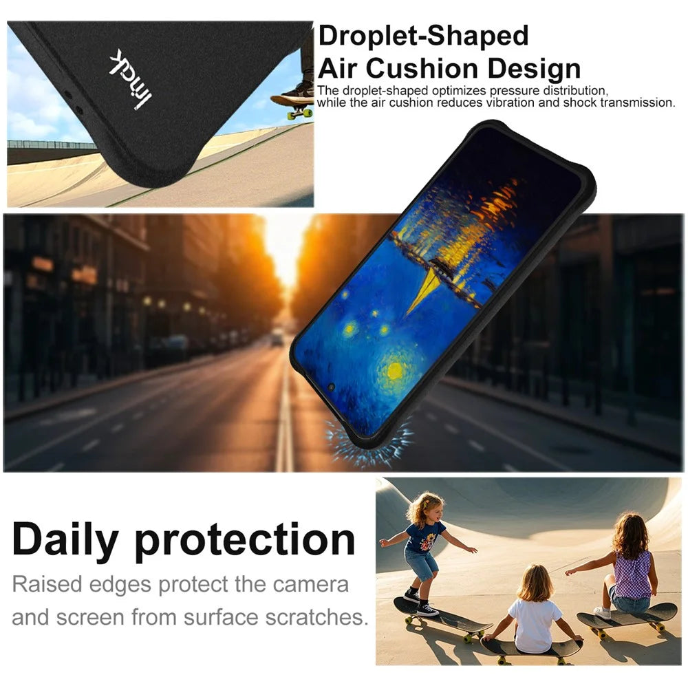 IMAK For TCL NxtPaper 60 Ultra 5G Case TPU Phone Cover Airbag Shockproof Protection - Matte Black - 6