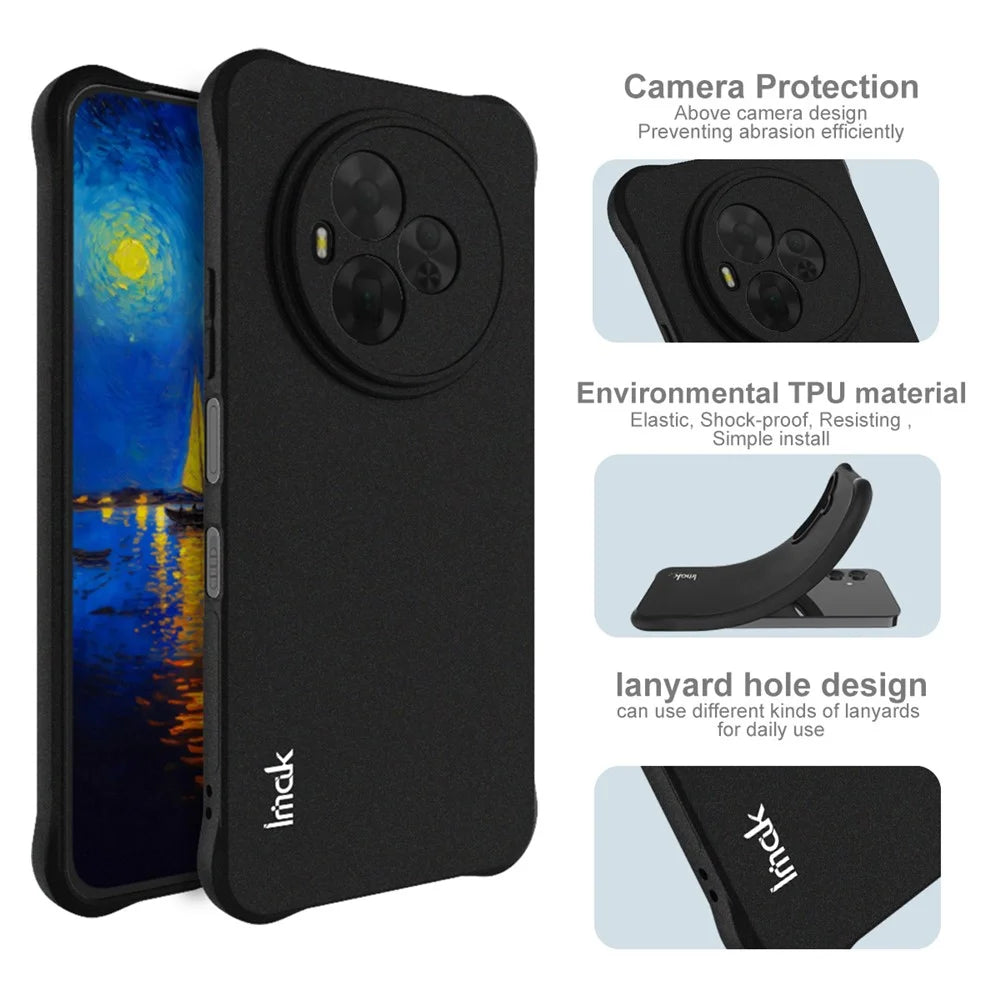 IMAK For TCL NxtPaper 60 Ultra 5G Case TPU Phone Cover Airbag Shockproof Protection - Matte Black - 7