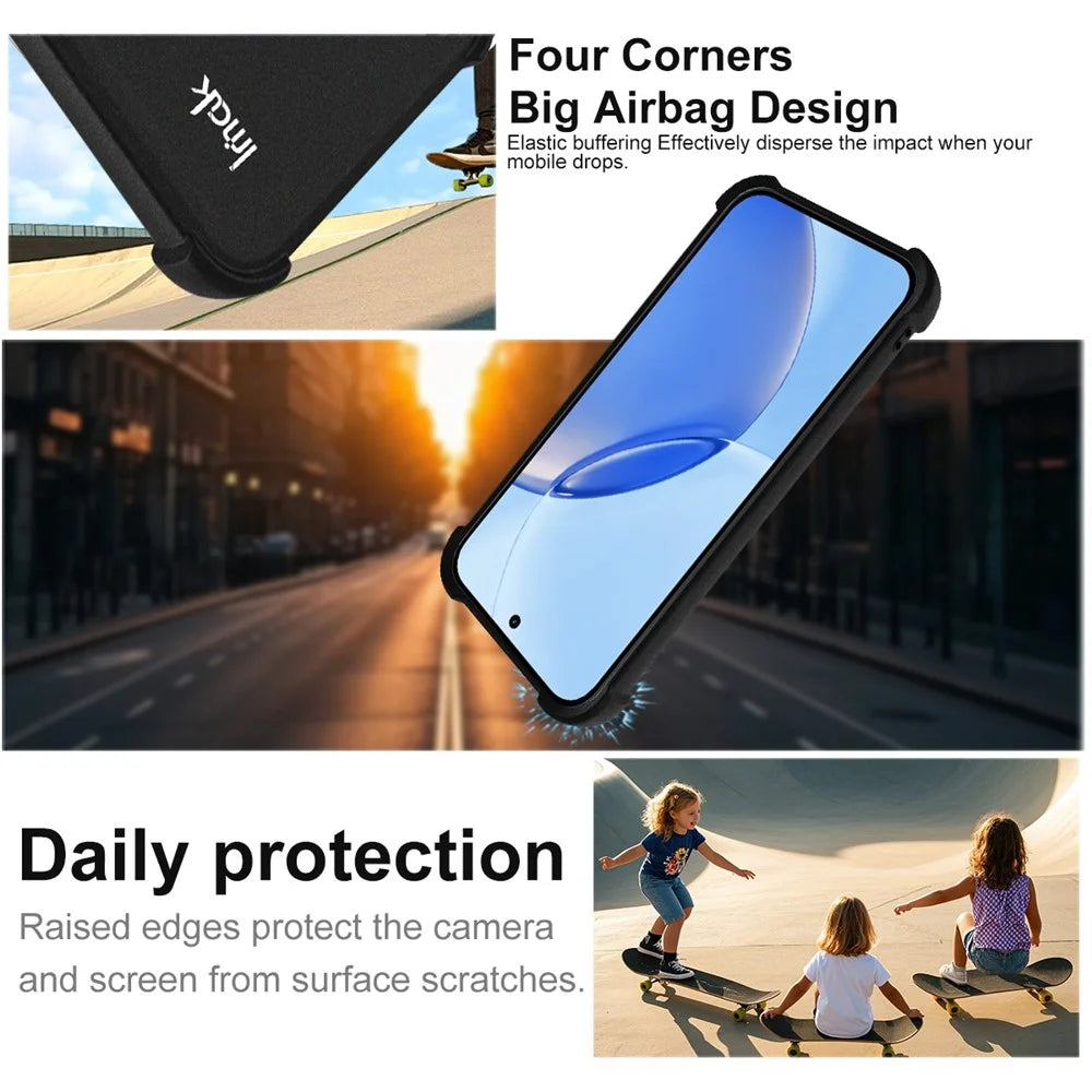 IMAK For Realme 16 Pro 5G Case TPU Phone Cover Airbag Shockproof Protection - Matte Black - 6
