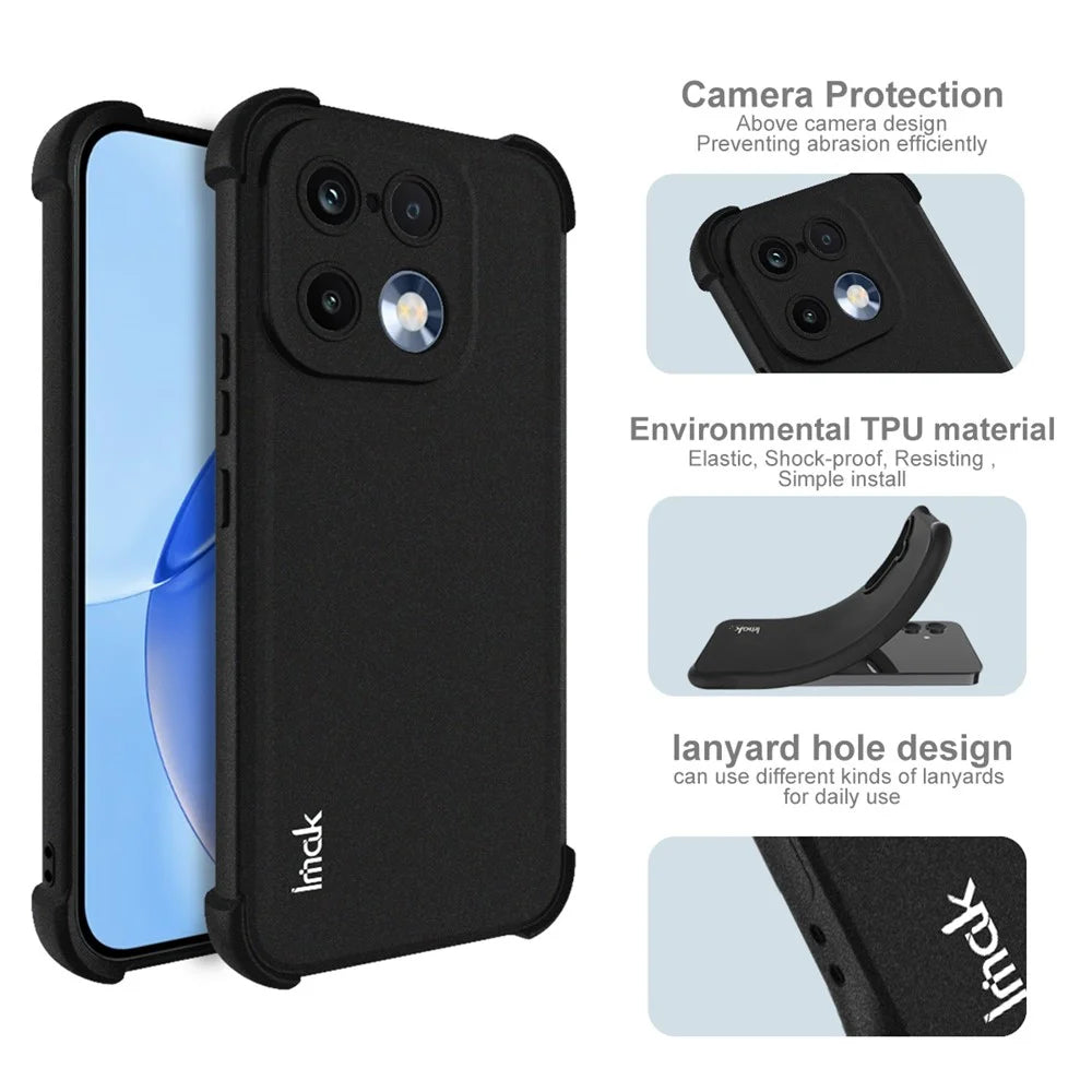 IMAK For Realme 16 Pro 5G Case TPU Phone Cover Airbag Shockproof Protection - Matte Black - 7
