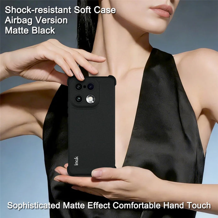 IMAK For Realme 16 Pro+ 5G Case TPU Phone Cover Airbag Shockproof Protection - Matte Black - 3