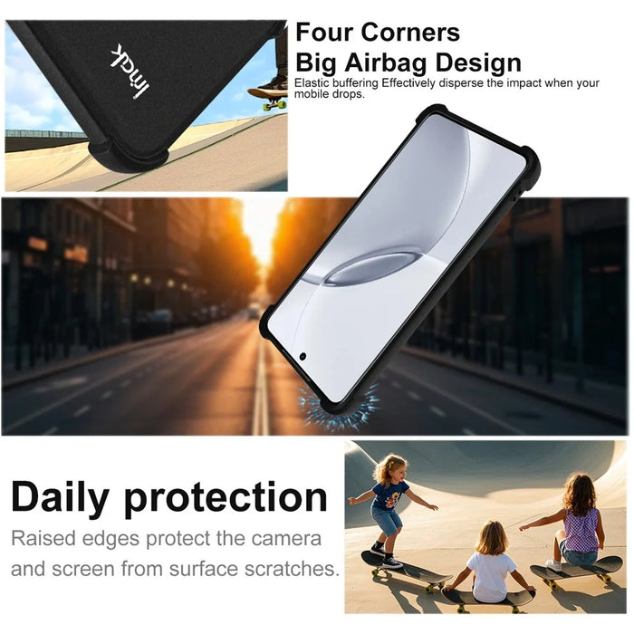 IMAK For Realme 16 Pro+ 5G Case TPU Phone Cover Airbag Shockproof Protection - Matte Black - 6