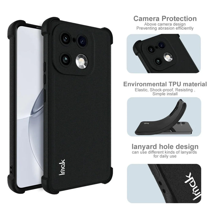 IMAK For Realme 16 Pro+ 5G Case TPU Phone Cover Airbag Shockproof Protection - Matte Black - 7