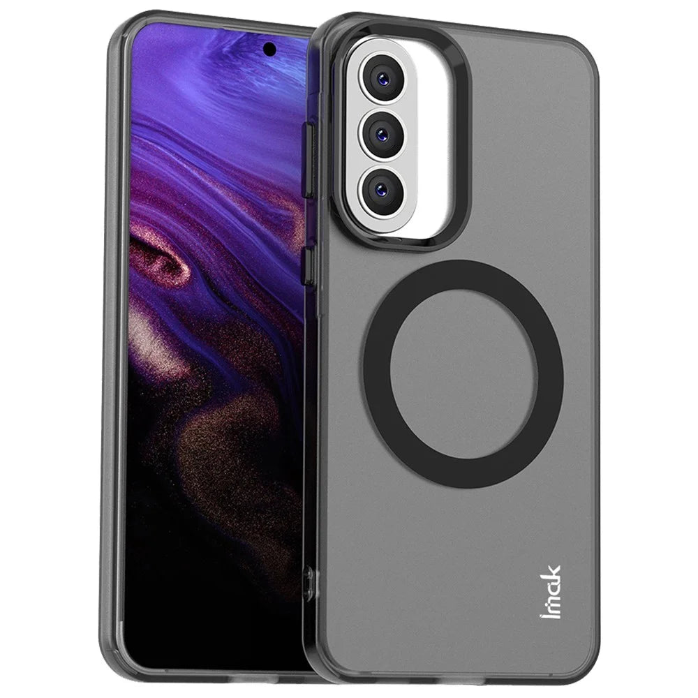 IMAK For Samsung Galaxy A57 5G Magnetic Case Candy Color Anti Drop TPU + PET Back Cover - Black - 2