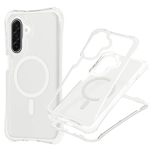 For Samsung Galaxy S26 Magnetic Phone Case Soft-touch 2-in-1 PC+TPU Shockproof Cover Compatible with MagSafe - White - 1